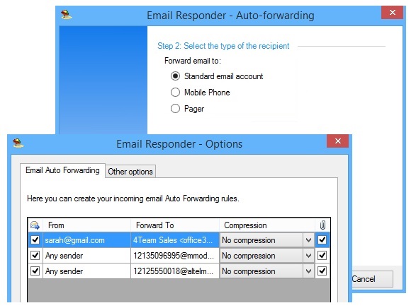 Outlook Email Responder auto forwarding assistant.